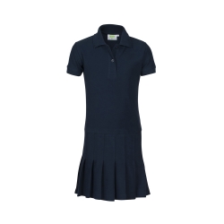 Polodress, short sleeves with pleats